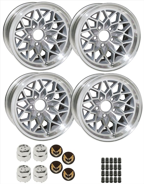 SSF179KGM 17" X 9" Silver Snowflake Wheel Kit [Gold Bird Inserts]