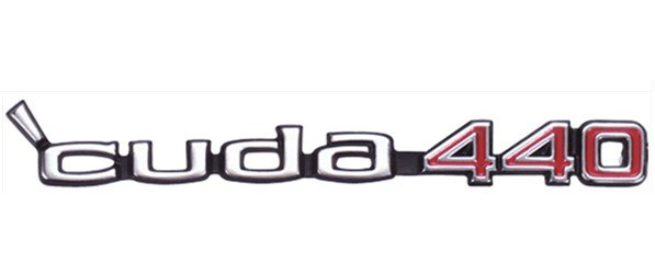 'cuda 440 Hood Emblem 1970-1971 Plymouth Barracuda - Rallye Dual Scoop or Shaker Hood - 3-Pin