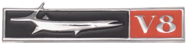 Barracuda Fish and V8 Fender Emblem 1968 Plymouth Barracuda