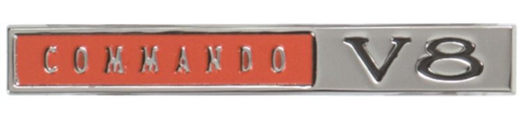 'Commando V-8' Fender Emblem 1966-1967 Plymouth A-Body