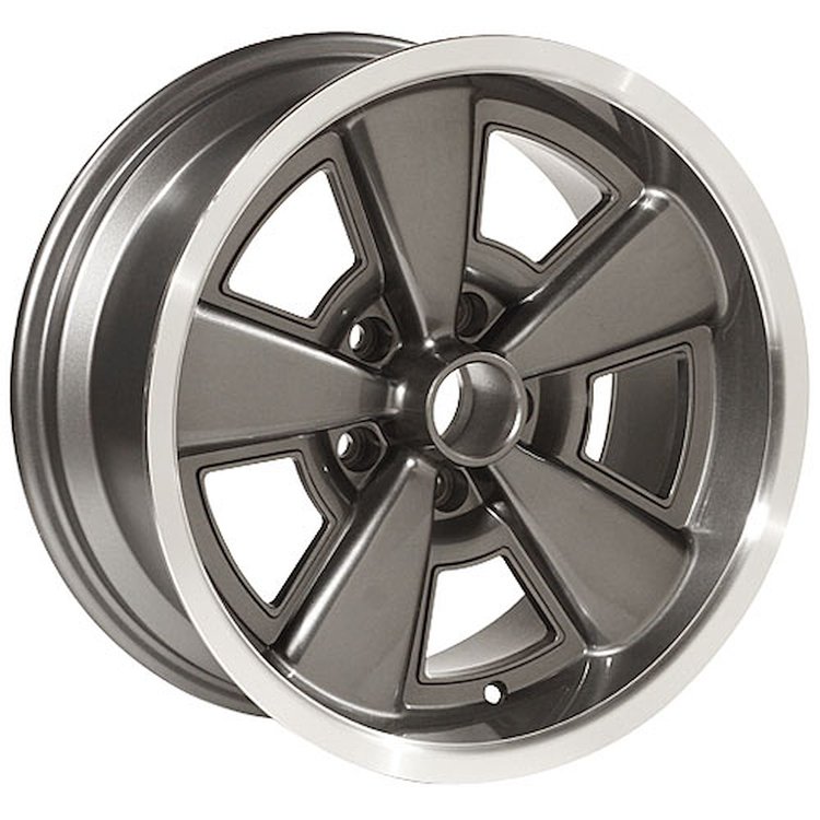 ZW1784GUN 5-Spoke Rally Wheel [Size: 17" x 8"] Finish: Gunmetal Gray w/Machined Lip