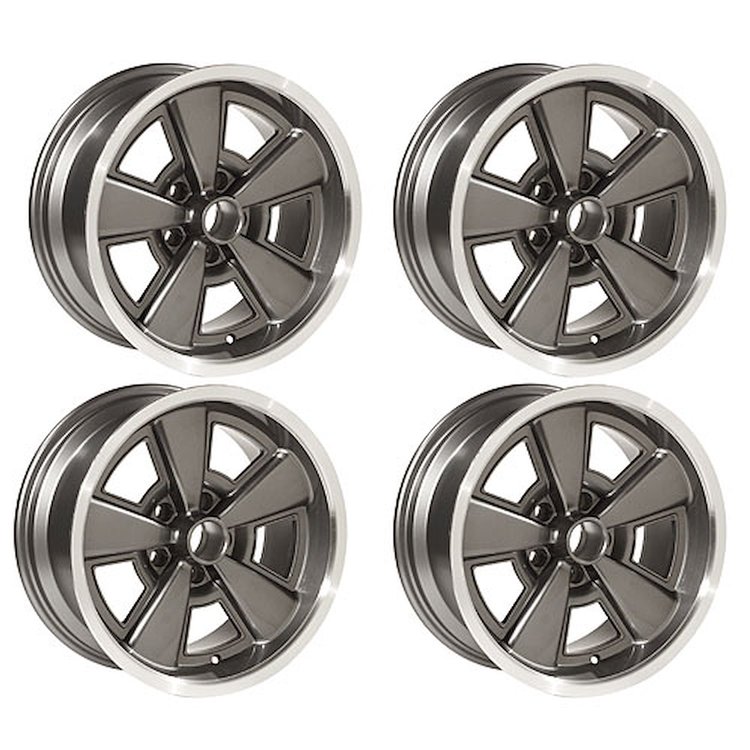 ZW1784GUNS 5-Spoke Rally Wheel Set [Size: 17" x 8"] Finish: Gunmetal Gray w/Machined Lip
