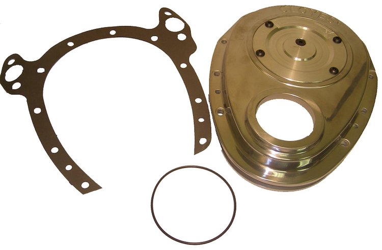 9-226 SB-Chevy Quick Button Timing Cover " Rocket Block" With Raised Cam