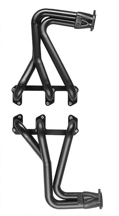 B1-BEC Full-Length Header Set, 1927-1948 Buick V6 [Black Satin Ceramic Coating]