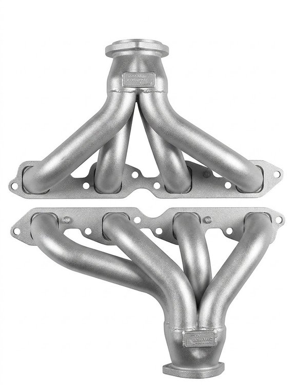 BB1-SEC Shorty Header Set, 1932-1948 Chevy Cars/Trucks, 1949-1963 Chevy Cars, 1948-Up Ford Trucks w/BBC [Silver Ceramic Coating]