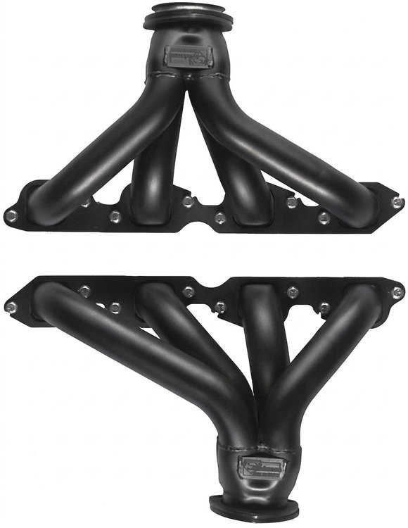 BB5-BEC Shorty Header Set, 1955-1983 Chevy Corvette w/Big Block Chevy [Black Satin Ceramic Coating]