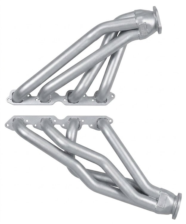 BB57-SEC Shorty Header Set, 1955-1957 Chevy Cars w/Big Block Chevy [Silver Ceramic Coating]