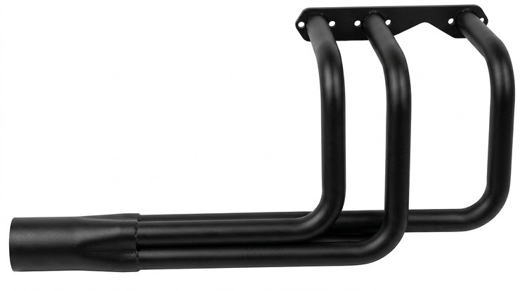 BR100-BEC Classic-Style Outside Chassis Header Set, Buick V6, 26 in. Turnout Length [Black Satin Ceramic Coating]