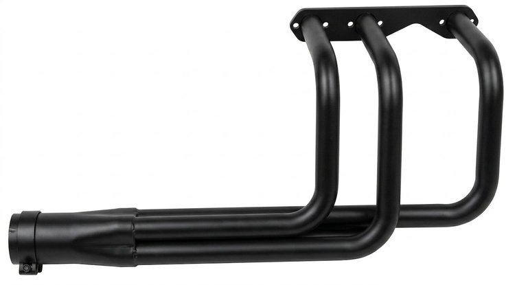 BR10036-BEC Classic-Style Outside Chassis Header Set, Buick V6, 36 in. Turnout Length [Black Satin Ceramic Coating]