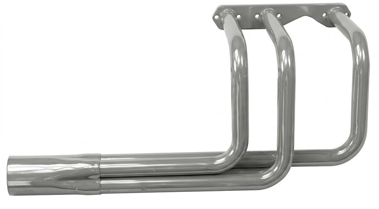 BR10048-SEC Classic-Style Outside Chassis Header Set, Buick V6, 48 in. Turnout Length [Silver Ceramic Coating]