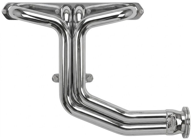 C32DP-BEC Full-Length Header Set, Small Block Chevy, D-Port Flange [Black Satin Ceramic Coating]