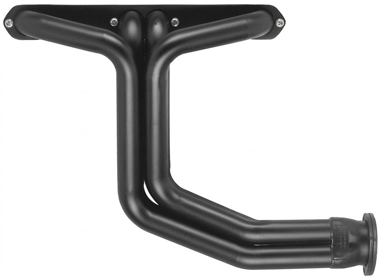 C33DP-BEC Full-Length Header Set, Small Block Chevy, D-Port Flange [Black Satin Ceramic Coating]