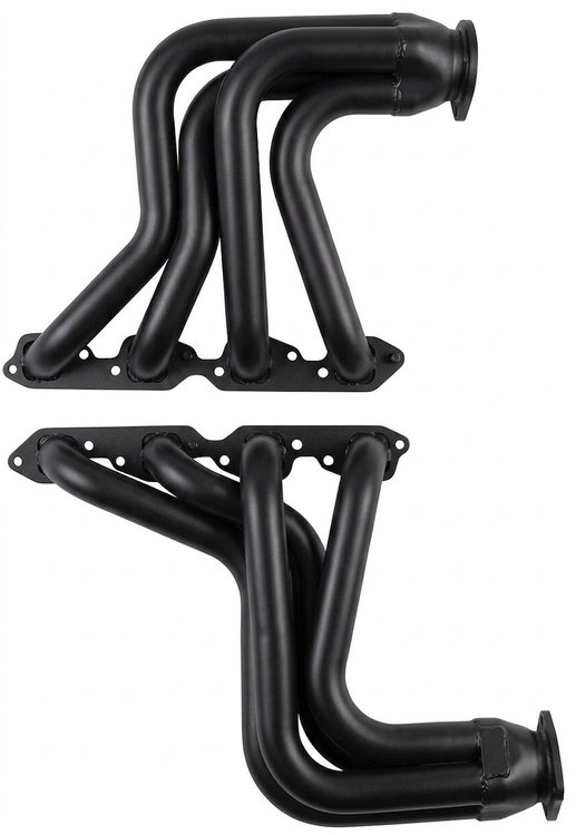C5-BEC Full-Length Header Set, 32-48 Chevy Cars/Trucks, 49-63 Chevy Cars, 48-Up Ford Trucks w/BBC [Black Satin Ceramic Coating]