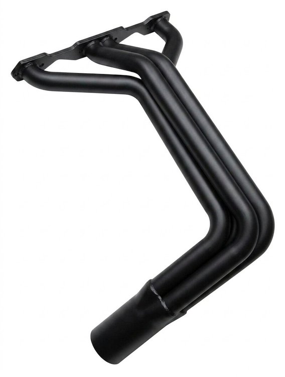 C567F-BEC Fenderwell Header Set, 1955-1957 Chevy Cars w/Small Block Chevy [Black Satin Ceramic Coating]
