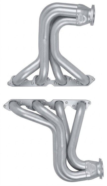 C5S-SEC Full-Length Header Set, 1932-1948 Chevy Cars/Trucks w/Big Block Chevy [Silver Ceramic Coating]