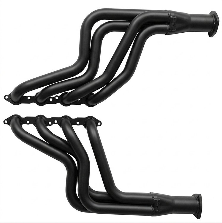 C7LS-BEC Full-Length Header Set, 1964-1977 GM A-Body w/LS Engine [Black Satin Ceramic Coating]