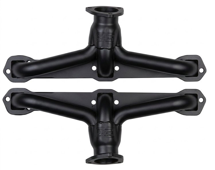 CAD392-BEC Shorty Header Set, Cadillac 390-429ci [Black Satin Ceramic Coating]
