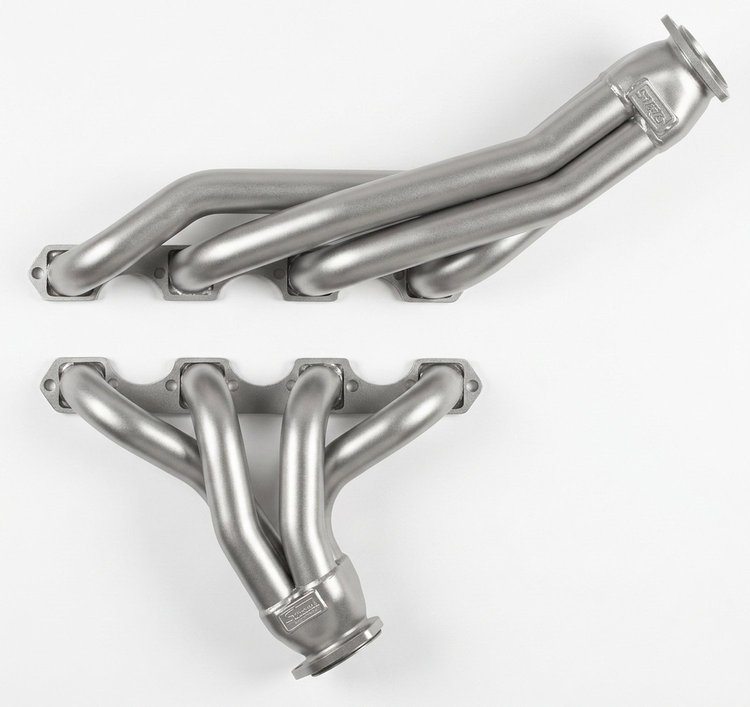 CAD600-SEC Shorty Header Set, Cadillac 425-500 GM A-Body [Silver Ceramic Coating]