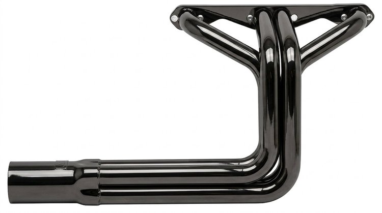 CBR100-BEC Roadster Header, Small Block Chevy, 26 in. Turnout Length [Black Satin Ceramic Coating]