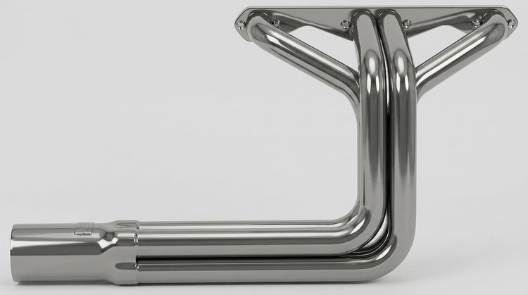 CBR40948-SEC Roadster Header, Chevy 348-409 “W” Engines, 48 in. Turnout Length [Silver Ceramic Coating]