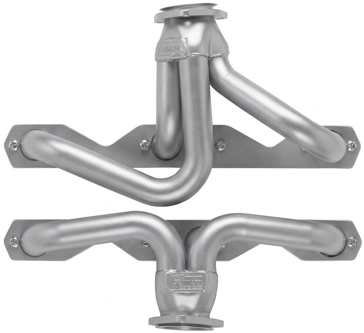 CC14AP-SEC Shorty Header Set, 1962-1967 Chevy Nova w/Small Block Chevy, Angle Plug [Silver Ceramic Coating]