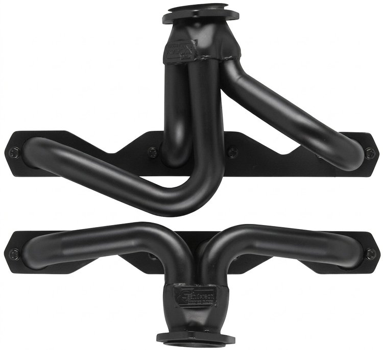 CC14DP-BEC Shorty Header Set, 1962-1967 Chevy Nova w/Small Block Chevy, Angle Plug, D-Port Flange [Black Satin Ceramic Coating]