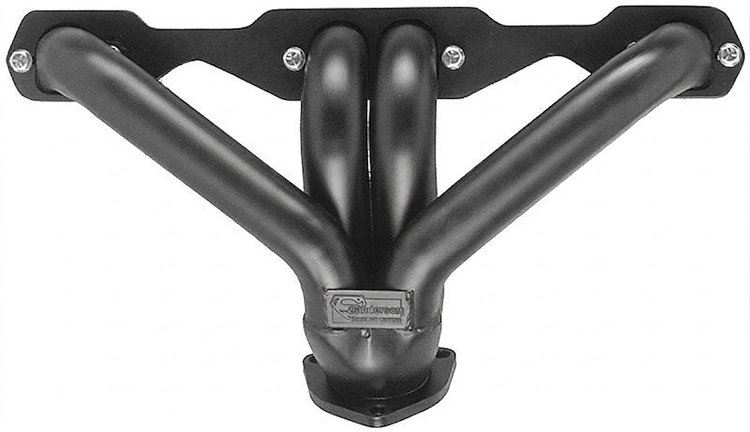CC158-BEC Shorty Header Set, Small Block Chevy [Black Satin Ceramic Coating]