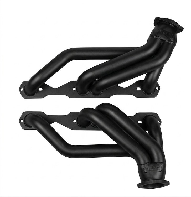 CC16AC-BEC Shorty Header Set, 1967-1969 GM F-Body, 1968-1972 Chevy Nova w/SBC, w/ Factory A/C [Black Satin Ceramic Coating]