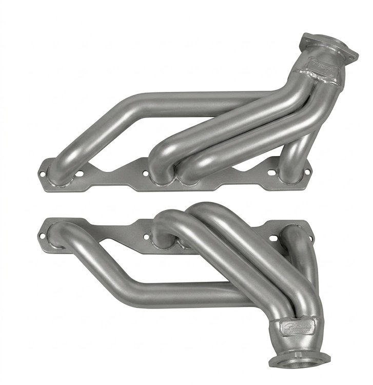 CC16AC-SEC Shorty Header Set, 1967-1969 GM F-Body, 1968-1972 Chevy Nova w/Small Block Chevy, w/ Factory A/C [Silver Ceramic]