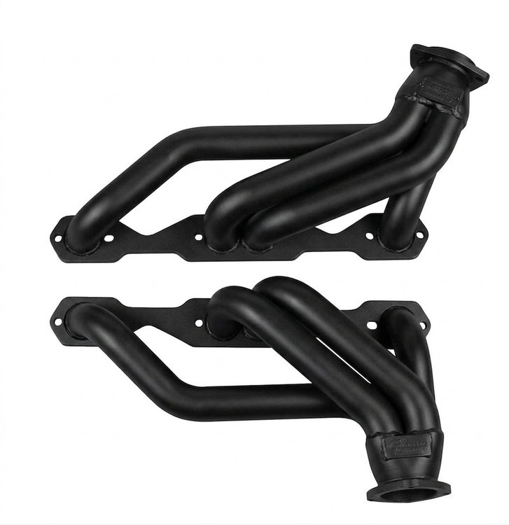 CC16AP-BEC Shorty Header Set, 1967-1969 GM F-Body, 1968-1972 Chevy Nova w/Small Block Chevy, Angle Plug [Black Satin Ceramic]