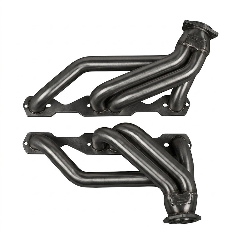CC16DPAC-P Shorty Header Set, 1967-1969 GM F-Body, 1968-1972 Chevy Nova w/SBC, w/ Factory A/C, D-Port Flange [Raw/Unfinished]