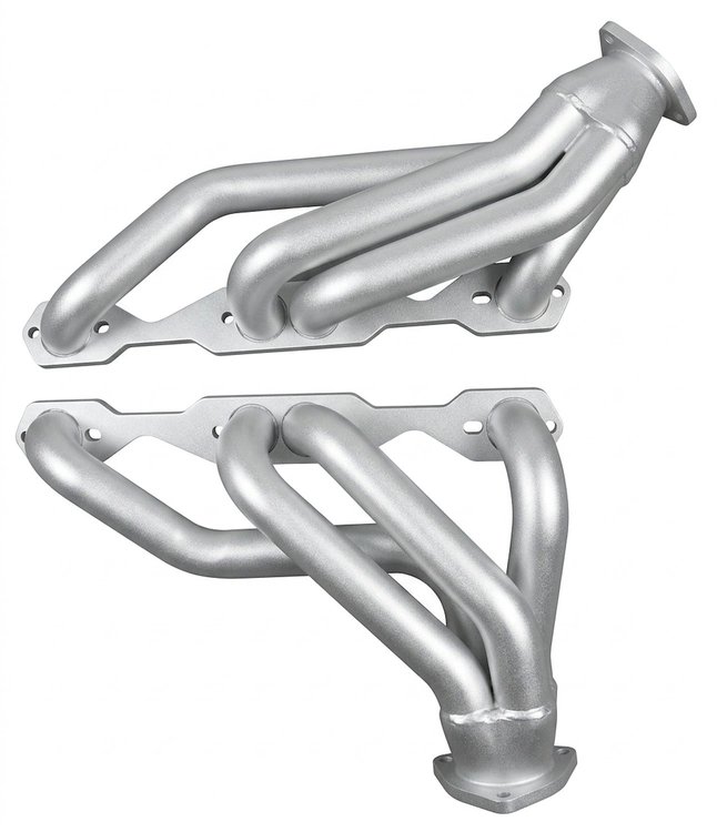 CC17-SEC Shorty Header Set, 68-72 Chevy Chevelle/El Camino, 70-81 Chevy Camaro, 67-87 GM Truck w/SBC [Silver Ceramic Coating]