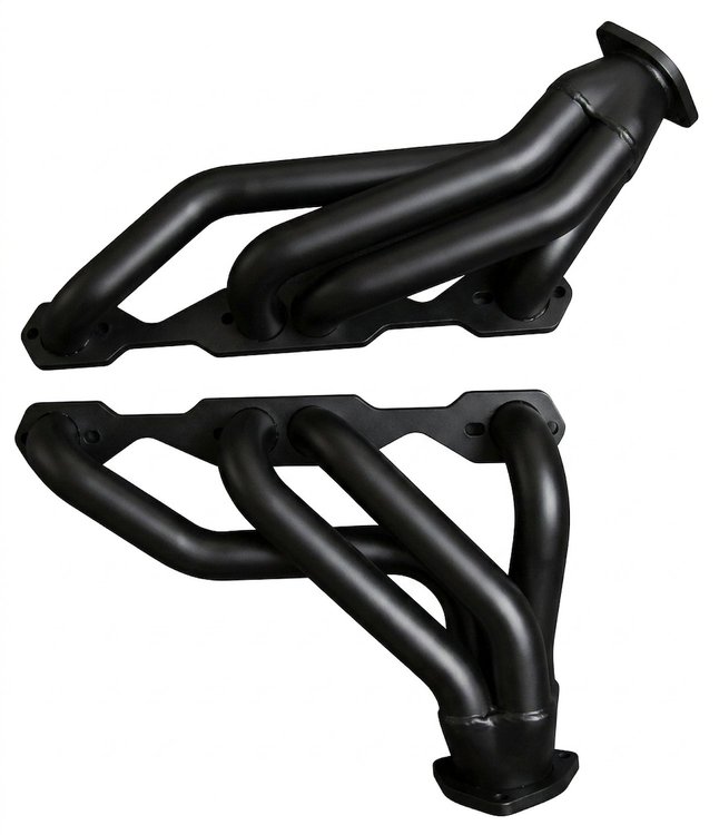 CC17BP-BEC Shorty Headers, 68-72 Chevelle/El Camino, 70-81 Camaro, 67-87 GM Truck w/SBC BluePrint [Black Satin Ceramic Coating]