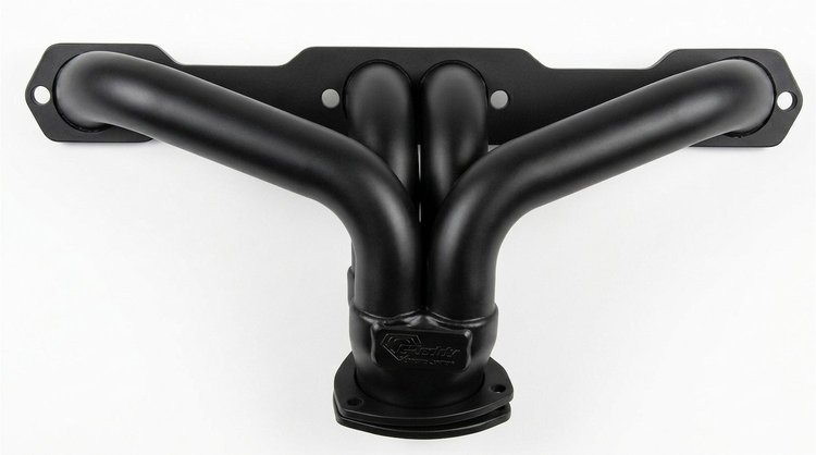 CC1AP-BEC Shorty Header Set, Small Block Chevy, Angle Plug [Black Satin Ceramic Coating]