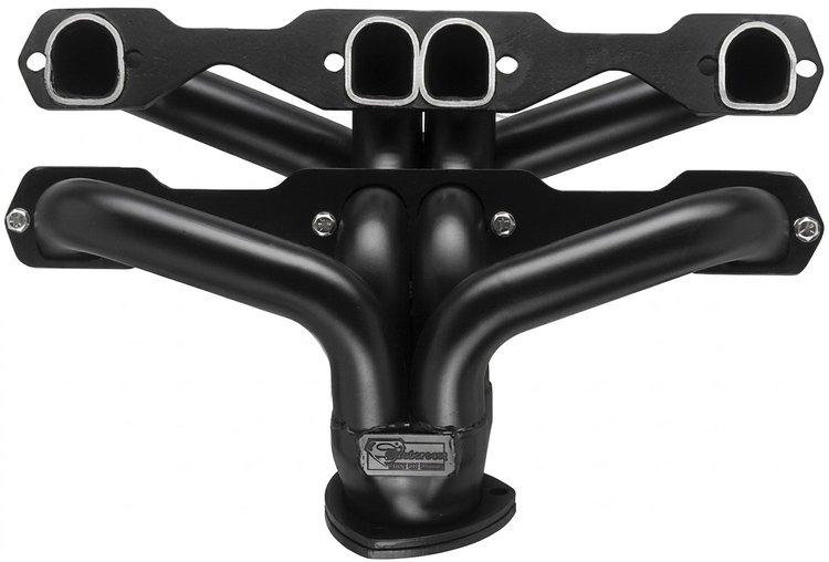 CC1DP-BEC Shorty Header Set, Small Block Chevy, D-Port Flange [Black Satin Ceramic Coating]
