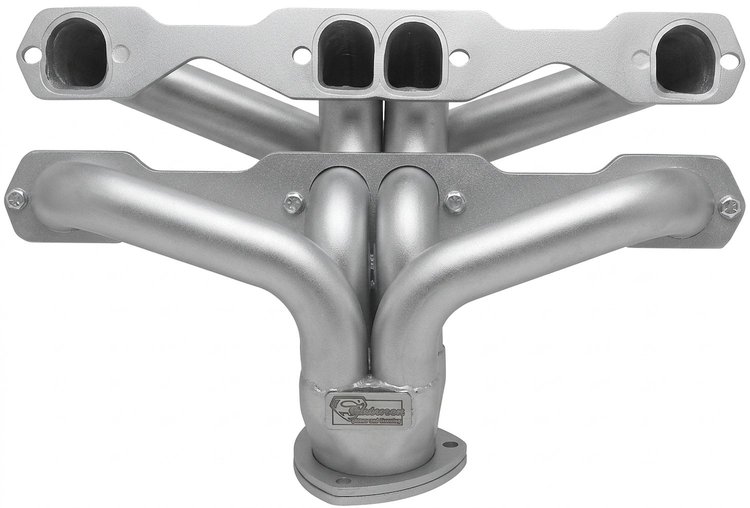 CC1DP-SEC Shorty Header Set, Small Block Chevy, D-Port Flange [Silver Ceramic Coating]