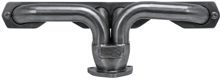 CC2DP-158-P Shorty Header Set, 32-48 Chevy Cars/Trucks w/SBC, 1 5/8 in. Primary Tube, Angle Plug, D-Port Flange [Raw/Unfinished]