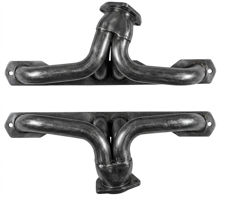 CC3DP-P Shorty Header Set, 1970-1992 Chevy Camaro, 1955-Up Chevy Trucks w/SBC, Angle Plug, D-Port Flange [Raw/Unfinished]