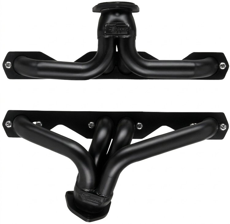 CC4-BEC Shorty Header Set, 1935-1940 Ford Cars/Trucks, 1960s Ford Trucks w/Small Block Chevy [Black Satin Ceramic Coating]