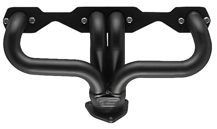 CC5-BEC Shorty Header Set, Small Block Chevy, Angle Plug [Black Satin Ceramic Coating]