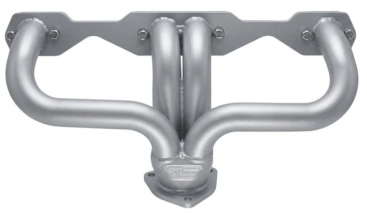 CC5-SEC Shorty Header Set, Small Block Chevy, Angle Plug [Silver Ceramic Coating]