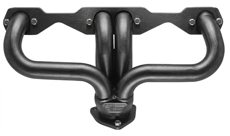 CC5DP-158-P Shorty Header Set, Small Block Chevy, Angle Plug, D-Port Flange [Raw/Unfinished]