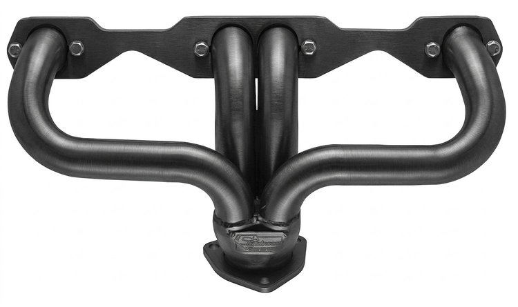 CC5DP-P Shorty Header Set, Small Block Chevy, Angle Plug, D-Port Flange [Raw/Unfinished]