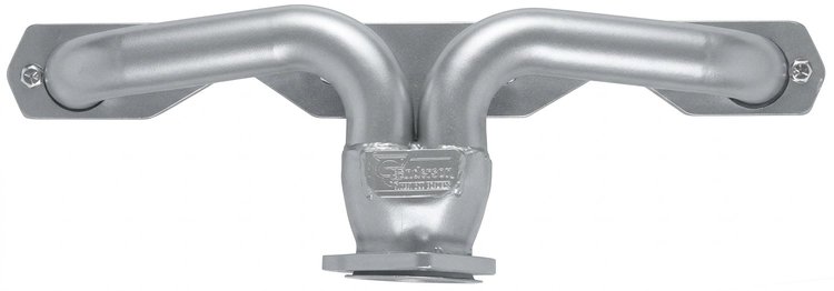 CC90DP-SEC Shorty Header Set, Jaguar & Pontiac Fiero w/Small Block Chevy, Angle Plug, D-Port Flange [Silver Ceramic Coating]