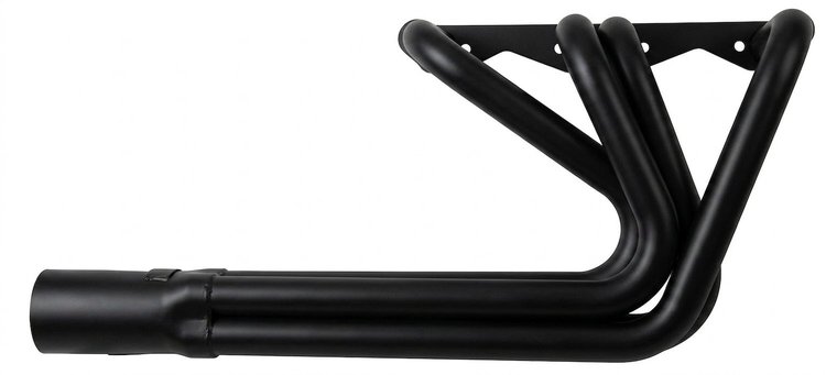 CER100-BEC Sprint Car Style Roadster Header, Small Block Chevy, 26 in. Turnout Length [Black Satin Ceramic Coating]