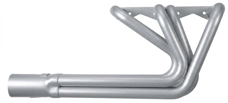 CER100-SEC Sprint Car Style Roadster Header, Small Block Chevy, 26 in. Turnout Length [Silver Ceramic Coating]