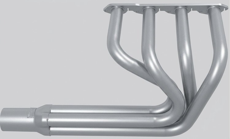 CER101-SEC Classic-Style Outside Chassis Header Set, Big Block Chevy, 26 in. Turnout Length [Silver Ceramic Coating]