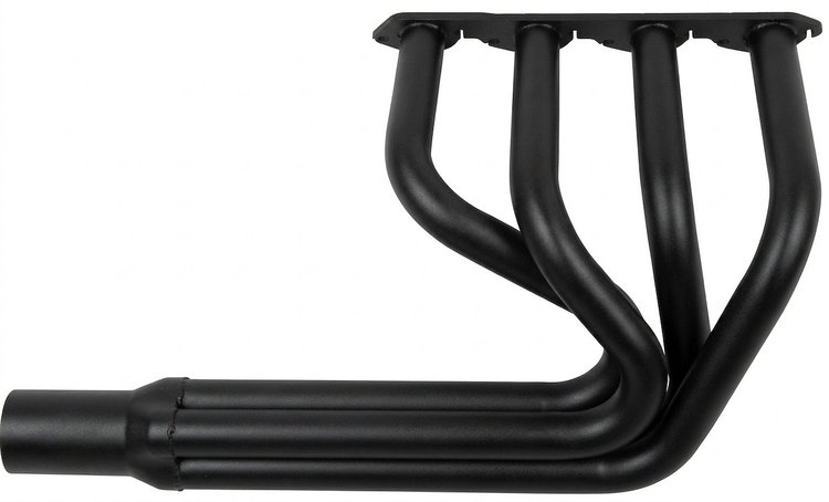 CER10136-BEC Classic-Style Outside Chassis Header Set, Big Block Chevy, 36 in. Turnout Length [Black Satin Ceramic Coating]