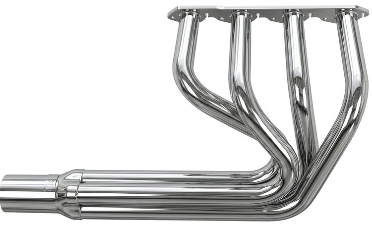 CER10136-SEC Classic-Style Outside Chassis Header Set, Big Block Chevy, 36 in. Turnout Length [Silver Ceramic Coating]