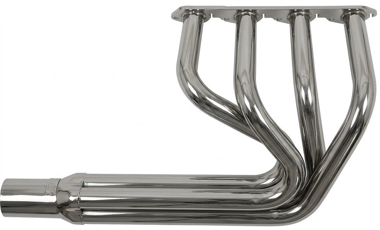 CER10148-SEC Classic-Style Outside Chassis Header Set, Big Block Chevy, 48 in. Turnout Length [Silver Ceramic Coating]